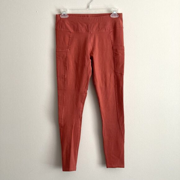 Pact Womens Pocket Leggings Size Small Pink/Red Mid Rise Organic Cotton - Picture 1 of 9
